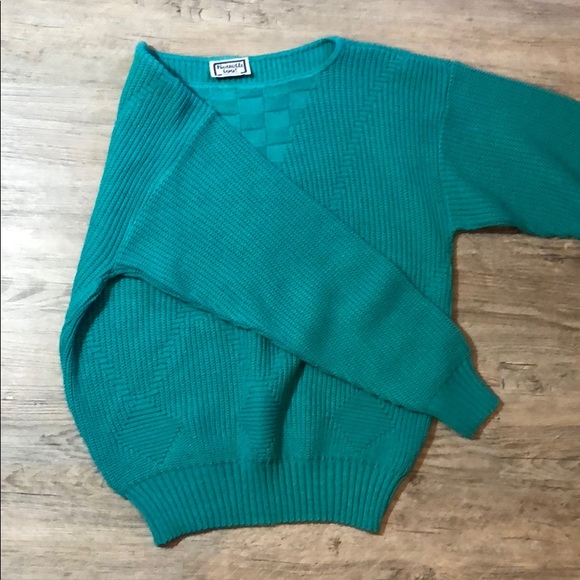 Vintage Turquoise Sweater - Picture 1 of 8